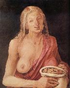 Albrecht Durer Old woman with Bag of coins Spain oil painting artist